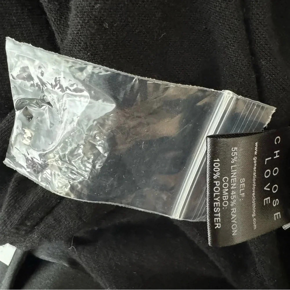 Generation Love Beaded Nicky Linen Turtleneck Bow Tie Back Top Black Size L NWT - Picture 14 of 15